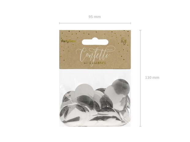 confetti rondjes zilver, 15 gr