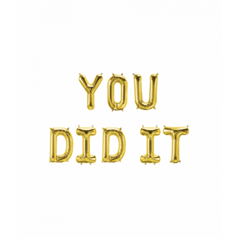 Geslaagd YOU DID IT goud folieletters, 41cm