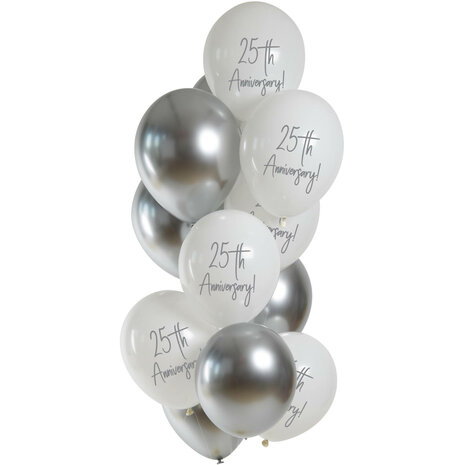 25th anniversary ballonnen set, 12 st.