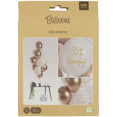 50th anniversary ballonnen set, 12 st.