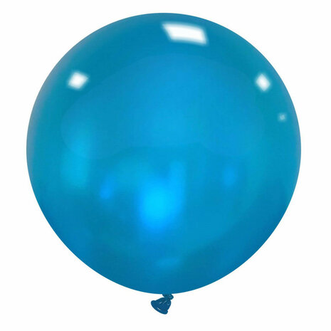 Metallic blauw XL ballon, 75 cm