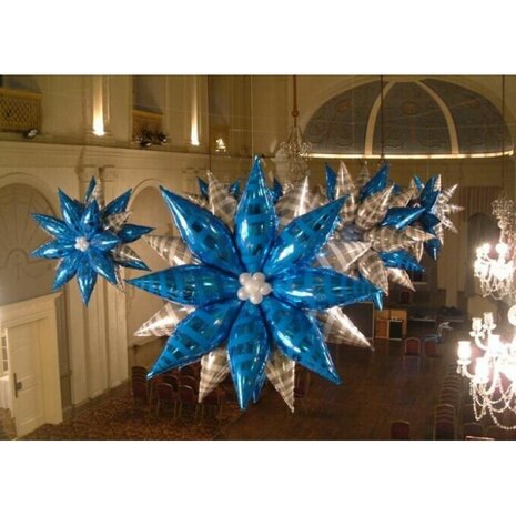 Taper folieballon zilver swirl, 36 inch
