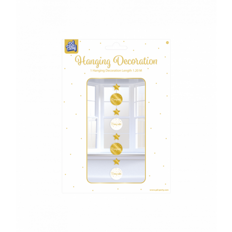 Congrats gold/white hangdeco, 120cm