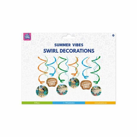 Summer vibes swirl decoration, 12 delig