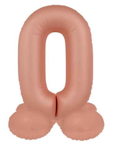 foliecijfer 0 staand, vintage rose, 41 cm