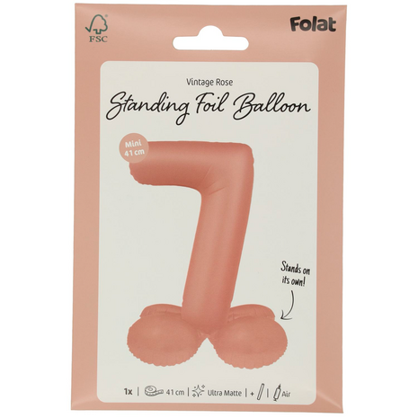 foliecijfer 7 staand, vintage rose, 41 cm