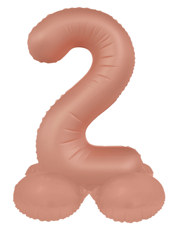 foliecijfer 2 staand, vintage rose, 41 cm