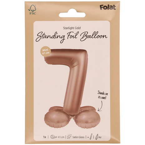 foliecijfer 7 staand, starlight gold, 41 cm
