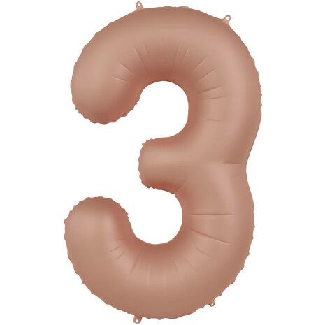 folie cijfer 3 vintage rose,  86cm