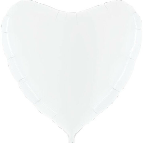 Wit hart folieballon 92 cm