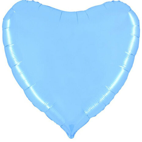 Lichtblauw hart folieballon 92 cm