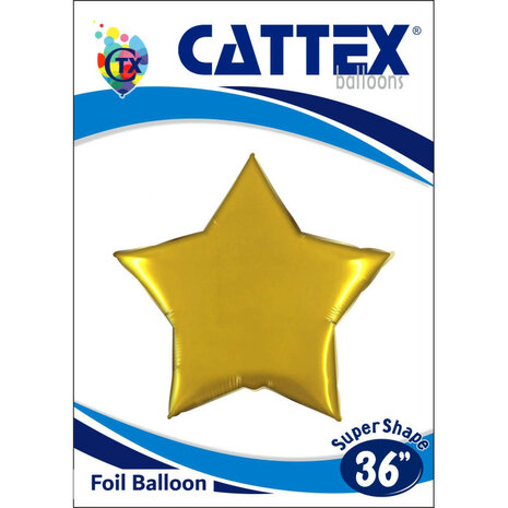 Goud ster folieballon 92 cm