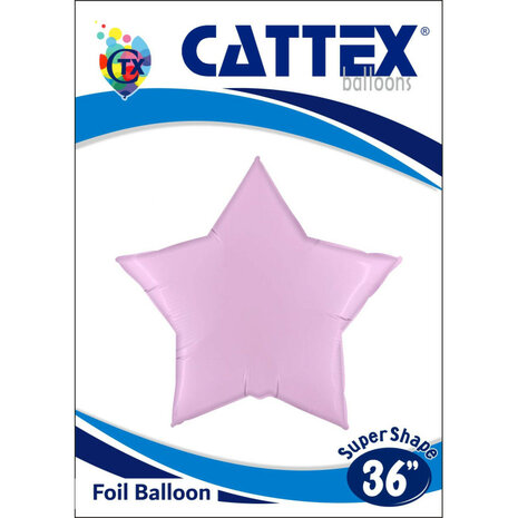 Lichtroze ster folieballon 92 cm