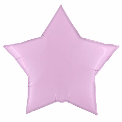 Lichtroze ster folieballon 92 cm