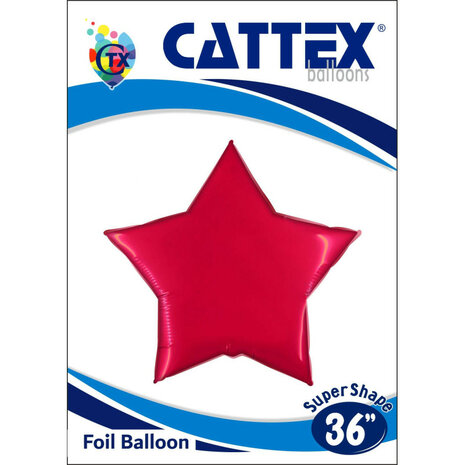 Rood ster folieballon 92 cm