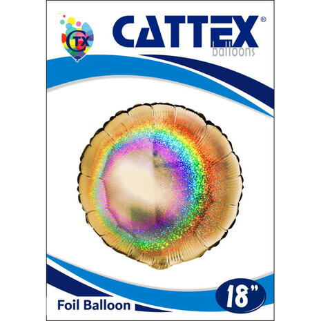 Goud glitter folieballon rond, 45 cm
