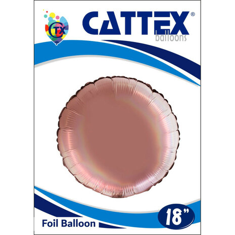 Rose platinum folieballon rond, 18 inch