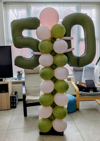 Ballonpilaar met 2 folie cijfers