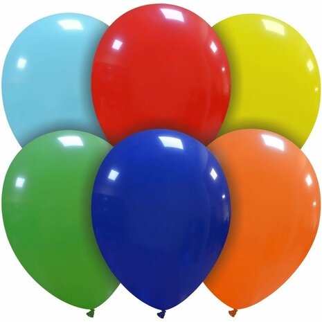 Multicolor ballonnen, 10 stuks, 30 cm