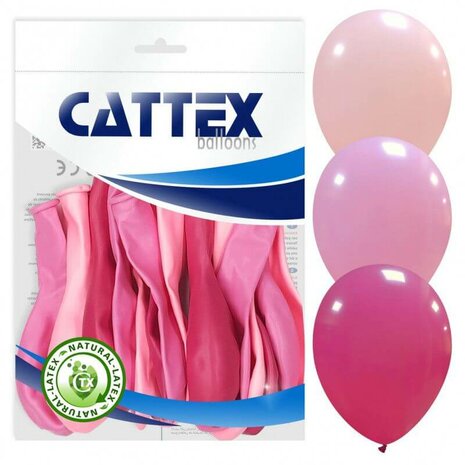 Roze mix ballonnen, 20 stuks