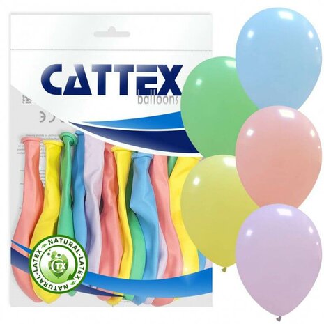 Rainbow pastel mix ballonnen, 20 stuks