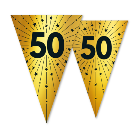 Vlaggenlijn 50 jaar jubileum goud, 10 m
