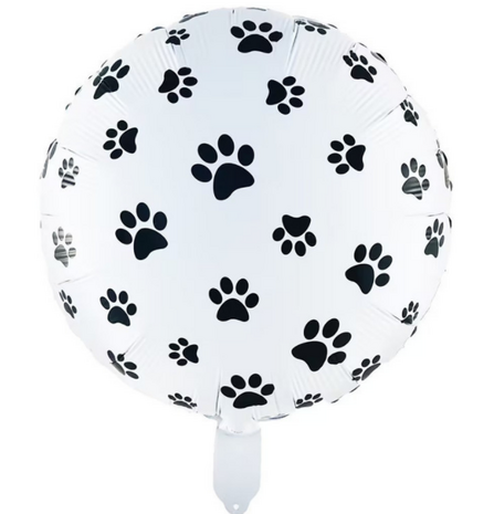 Paw print folieballon rond, 18 inch