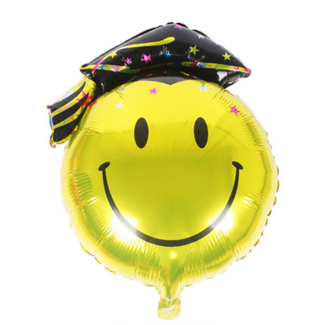 Geslaagd emoji folieballon, 66 cm