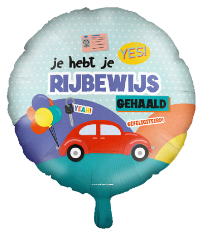 Rijbewijs gehaald folieballon, 18 inch