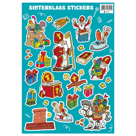 Sinterklaas stickervel A4