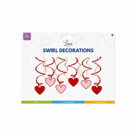 Love swirl hangdecoraties, 12-delig