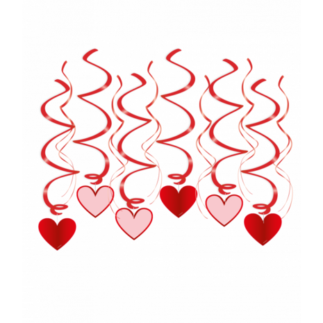 Love swirl hangdecoraties, 12-delig