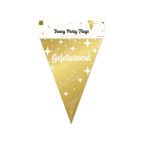 Gefeliciteerd vlaggenlijn fancy party, 10 m