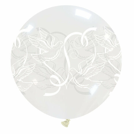 Doves duifjes transparante ballon 32 inch