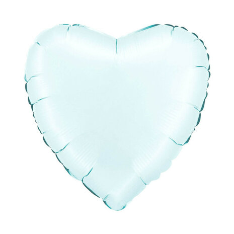 Lichtblauw Satin hart folieballon, 45 cm