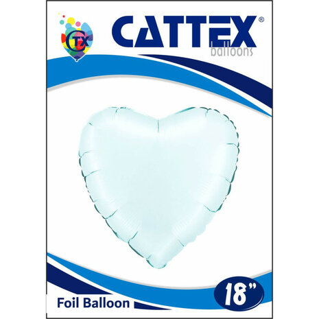 Lichtblauw Satin hart folieballon, 45 cm
