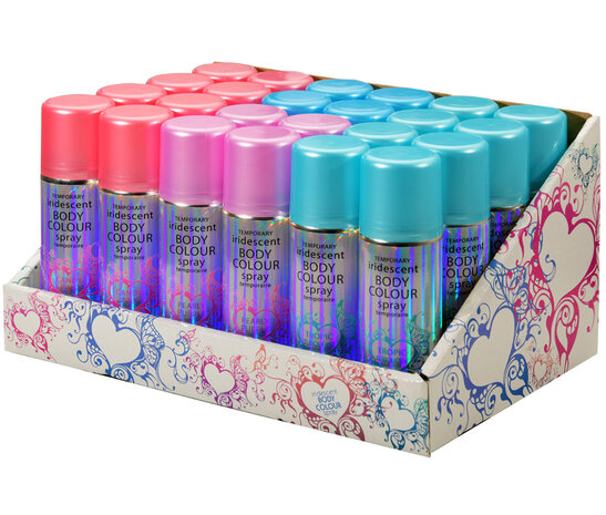 Tijdelijke bodyspray iridescent candy pink, 100 ml