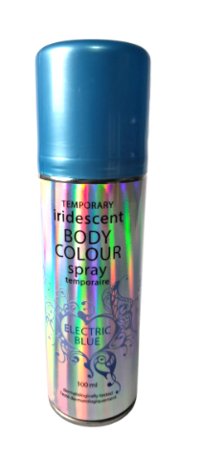 Tijdelijke bodyspray iridescent electric blue, 100 ml