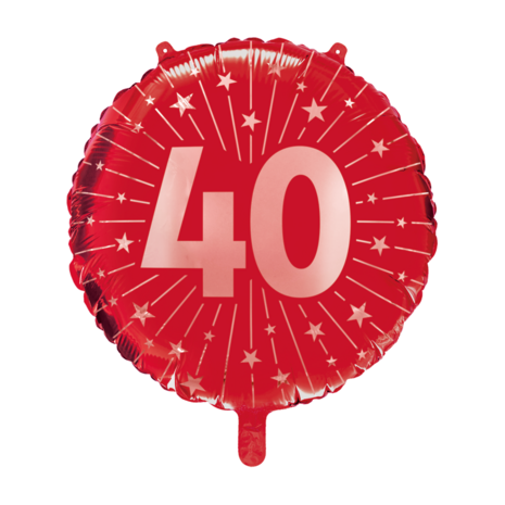 40 robijn folieballon rond, 45 cm