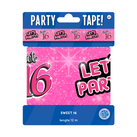 Sweet 16 lets party party tape, 12 m