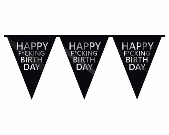 Vlaggenlijn Happy F*cking Birthday, 6 m