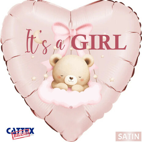 It s a Girl teddybeer folieballon, 45 cm