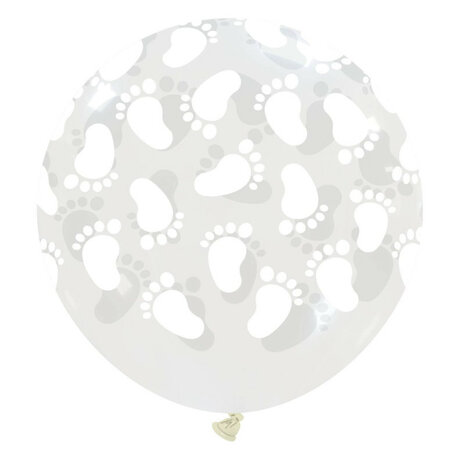Baby feet xl ballon transparant, 32 inch