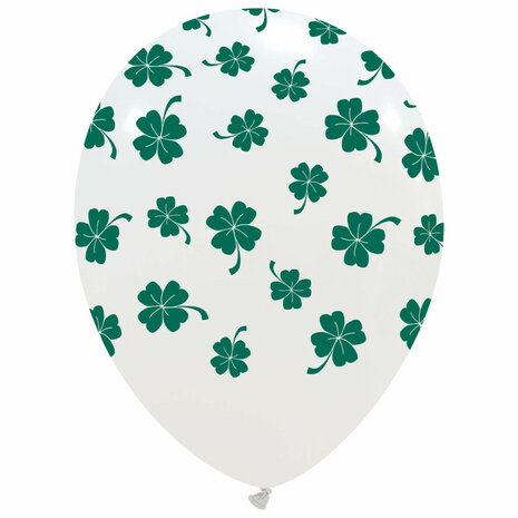 Klavertje 4 print ballonnen, 30 cm