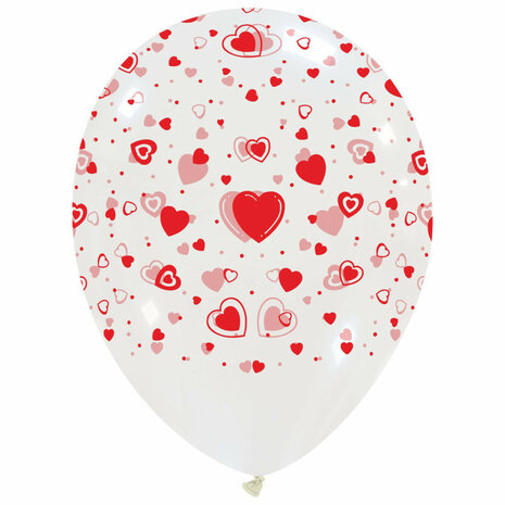 Hearts mix ballonnen, 6 stuks, 30 cm
