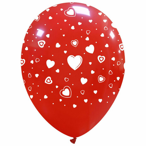 Hearts mix ballonnen, 6 stuks, 30 cm