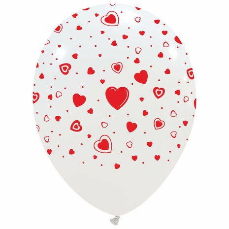 Hearts mix ballonnen, 6 stuks, 30 cm