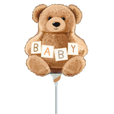 Teddy bear baby folieballon mini, 10 inch