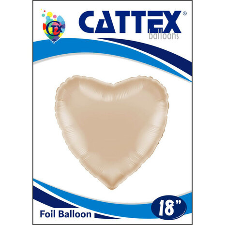 California gold hart folieballon, 45 cm
