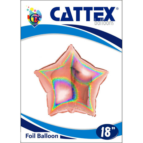 Rose gold glitter ster folieballon, 45 cm